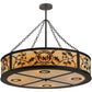 Meyda Lighting Personalized 45" 13-Light Oil Rubbed Bronze Black Dog Lodge Inverted Pendant Light With Amber Mica Shade Glass