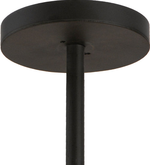 Meyda Lighting Personalized 45" 13-Light Oil Rubbed Bronze Black Dog Lodge Inverted Pendant Light With Amber Mica Shade Glass