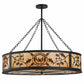 Meyda Lighting Personalized 45" 13-Light Oil Rubbed Bronze Black Dog Lodge Inverted Pendant Light With Amber Mica Shade Glass