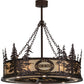 Meyda Lighting Personalized 45" 24-Light Mahogany Bronze Okemo Sky Lounge Chandelier With Beige Sahara Taupe Idalight Shade Glass and Fan