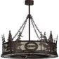 Meyda Lighting Personalized 45" 24-Light Mahogany Bronze Okemo Sky Lounge Chandelier With Beige Sahara Taupe Idalight Shade Glass and Fan