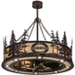 Meyda Lighting Personalized 45" 24-Light Mahogany Bronze Okemo Sky Lounge Chandelier With Beige Sahara Taupe Idalight Shade Glass and Fan