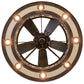 Meyda Lighting Personalized 45" 24-Light Mahogany Bronze Okemo Sky Lounge Chandelier With Beige Sahara Taupe Idalight Shade Glass and Fan