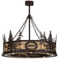 Meyda Lighting Personalized 45" 24-Light Mahogany Bronze Okemo Sky Lounge Chandelier With Beige Sahara Taupe Idalight Shade Glass and Fan
