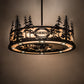 Meyda Lighting Personalized 45" 24-Light Oil Rubbed Bronze Okemo Sky Lounge Chandelier With Fleshtone Idalight Shade and Fan