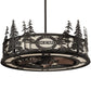 Meyda Lighting Personalized 45" 24-Light Oil Rubbed Bronze Okemo Sky Lounge Chandelier With Fleshtone Idalight Shade and Fan
