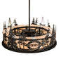 Meyda Lighting Personalized 45" 24-Light Oil Rubbed Bronze Okemo Sky Lounge Chandelier With Fleshtone Idalight Shade and Fan