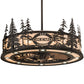 Meyda Lighting Personalized 45" 24-Light Oil Rubbed Bronze Okemo Sky Lounge Chandelier With Fleshtone Idalight Shade and Fan