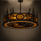 Meyda Lighting Personalized 45" 8-Light Copper Vein Tall Pines Chandelier With New Mica Acrylic Shade and Fan