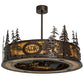 Meyda Lighting Personalized 45" 8-Light Copper Vein Tall Pines Chandelier With New Mica Acrylic Shade and Fan