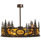 Meyda Lighting Personalized 45" 8-Light Copper Vein Tall Pines Chandelier With New Mica Acrylic Shade and Fan