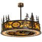 Meyda Lighting Personalized 45" 8-Light Copper Vein Tall Pines Chandelier With New Mica Acrylic Shade and Fan