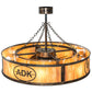 Meyda Lighting Personalized 45" 8-Light Light Burnished Antique Copper Adirondack Bank Chandelier With Ambra Siena Shade and Fan