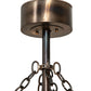 Meyda Lighting Personalized 45" 8-Light Light Burnished Antique Copper Adirondack Bank Chandelier With Ambra Siena Shade and Fan
