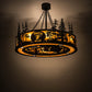Meyda Lighting Personalized 45" 8-Light Textured Black & Green Trees Chandelier With New Amber Mica Acrylic Shade and Fan