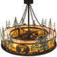 Meyda Lighting Personalized 45" 8-Light Textured Black & Green Trees Chandelier With New Amber Mica Acrylic Shade and Fan