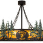 Meyda Lighting Personalized 45" 8-Light Textured Black & Green Trees Chandelier With New Amber Mica Acrylic Shade and Fan