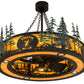 Meyda Lighting Personalized 45" 8-Light Textured Black & Green Trees Chandelier With New Amber Mica Acrylic Shade and Fan