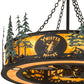 Meyda Lighting Personalized 45" 8-Light Textured Black & Green Trees Chandelier With New Amber Mica Acrylic Shade and Fan