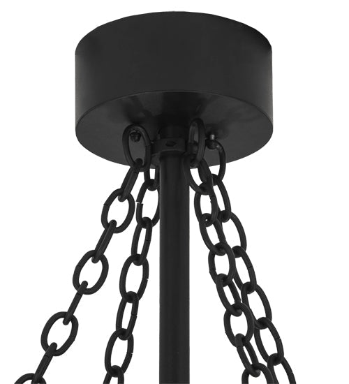 Meyda Lighting Personalized 45" 8-Light Textured Black & Green Trees Chandelier With New Amber Mica Acrylic Shade and Fan