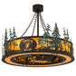 Meyda Lighting Personalized 45" 8-Light Textured Black & Green Trees Chandelier With New Amber Mica Acrylic Shade and Fan
