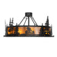 Meyda Lighting Personalized 48" 16-Light Textured Black Lazy Bear Lodge Chandelier With Amber Mica Shade Glass and Fan