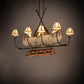 Meyda Lighting Personalized 48" 8-Light Antique Copper & Tarnished Copper Canoe Chandelier With Beige Shade