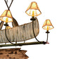 Meyda Lighting Personalized 48" 8-Light Antique Copper & Tarnished Copper Canoe Chandelier With Beige Shade