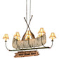 Meyda Lighting Personalized 48" 8-Light Antique Copper & Tarnished Copper Canoe Chandelier With Beige Shade