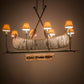 Meyda Lighting Personalized 48" 8-Light Natural Wood & Tarnished Copper Canoe Chandelier With Beige Shade