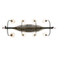 Meyda Lighting Personalized 48" 8-Light Natural Wood & Tarnished Copper Canoe Chandelier With Beige Shade