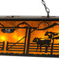 Meyda Lighting Personalized 48" 9-Light Black Ranch Island Pendant Light With Amber Mica Shade Glass