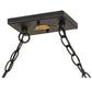 Meyda Lighting Personalized 48" 9-Light Black Ranch Island Pendant Light With Amber Mica Shade Glass