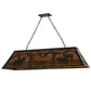 Meyda Lighting Personalized 48" 9-Light Black Ranch Island Pendant Light With Amber Mica Shade Glass