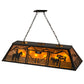 Meyda Lighting Personalized 48" 9-Light Black Ranch Island Pendant Light With Amber Mica Shade Glass