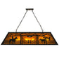Meyda Lighting Personalized 48" 9-Light Black Ranch Island Pendant Light With Amber Mica Shade Glass