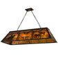 Meyda Lighting Personalized 48" 9-Light Black Ranch Island Pendant Light With Amber Mica Shade Glass