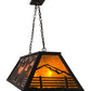 Meyda Lighting Personalized 48" 9-Light Black Ranch Island Pendant Light With Amber Mica Shade Glass