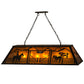 Meyda Lighting Personalized 48" 9-Light Black Ranch Island Pendant Light With Amber Mica Shade Glass