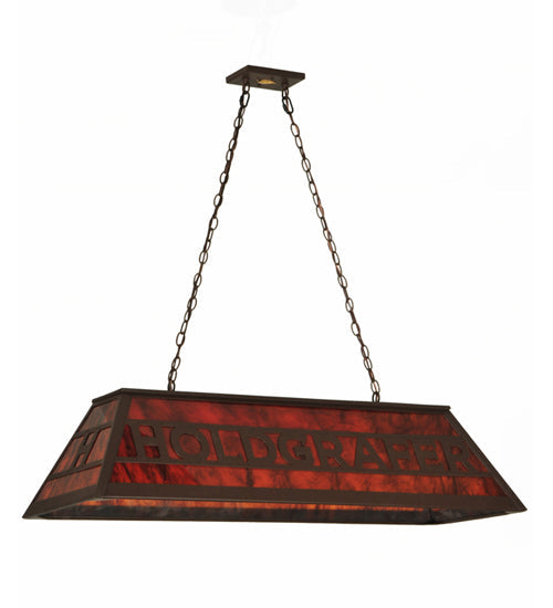 Meyda Lighting Personalized 48" 9-Light Cafe Noir Holdgrafer Island Pendant Light With Maduro Idalight Shade