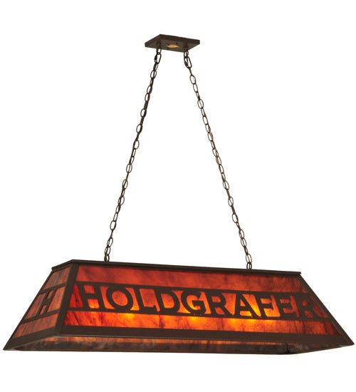 Meyda Lighting Personalized 48" 9-Light Cafe Noir Holdgrafer Island Pendant Light With Maduro Idalight Shade