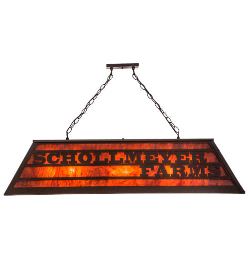 Meyda Lighting Personalized 48" 9-Light Cafe Noir Schollmeyer Farms Island Pendant Light With Maduro Idalight Shade Glass