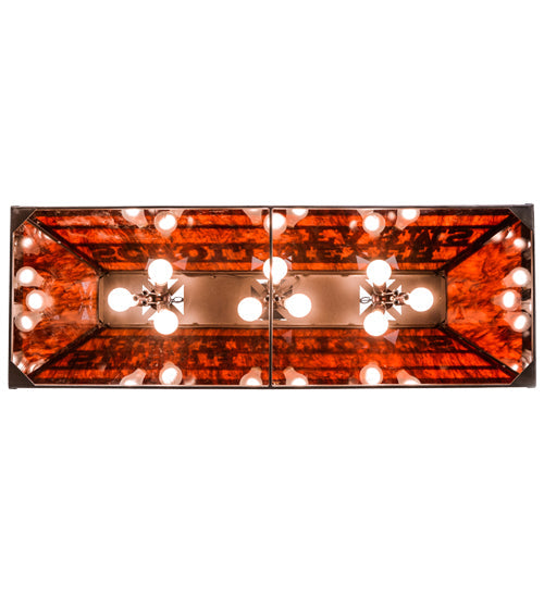 Meyda Lighting Personalized 48" 9-Light Cafe Noir Schollmeyer Farms Island Pendant Light With Maduro Idalight Shade Glass