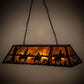 Meyda Lighting Personalized 48" 9-Light Flat Black Rockin' C Ranch Island Pendant Light With Amber Mica Shade Glass
