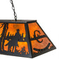 Meyda Lighting Personalized 48" 9-Light Flat Black Rockin' C Ranch Island Pendant Light With Amber Mica Shade Glass