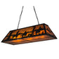 Meyda Lighting Personalized 48" 9-Light Flat Black Rockin' C Ranch Island Pendant Light With Amber Mica Shade Glass