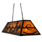 Meyda Lighting Personalized 48" 9-Light Flat Black Rockin' C Ranch Island Pendant Light With Amber Mica Shade Glass