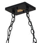 Meyda Lighting Personalized 48" 9-Light Flat Black Rockin' C Ranch Island Pendant Light With Amber Mica Shade Glass