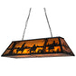 Meyda Lighting Personalized 48" 9-Light Flat Black Rockin' C Ranch Island Pendant Light With Amber Mica Shade Glass