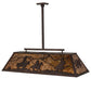Meyda Lighting Personalized 48" 9-Light Mahogany Bronze Ranch Island Pendant Light With Amber Mica Shade Glass
